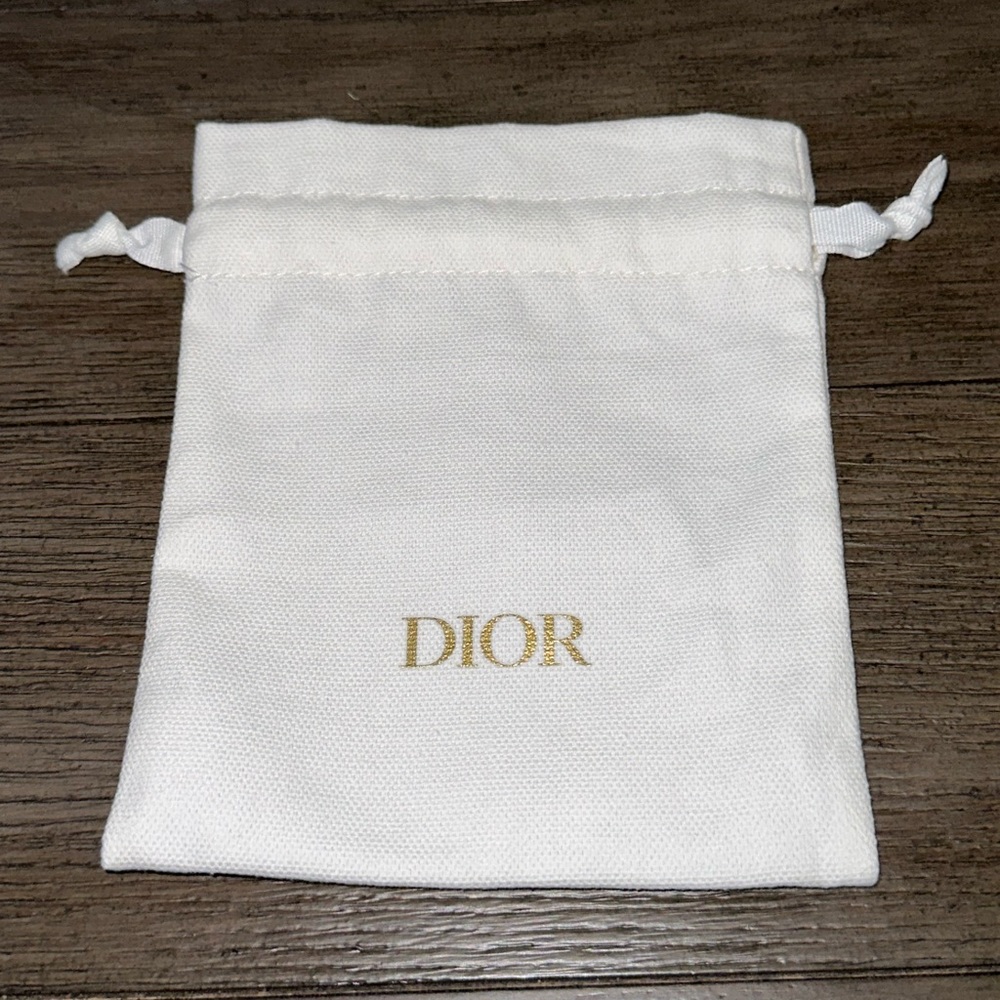 Christian Dior White Drawstring Pouch